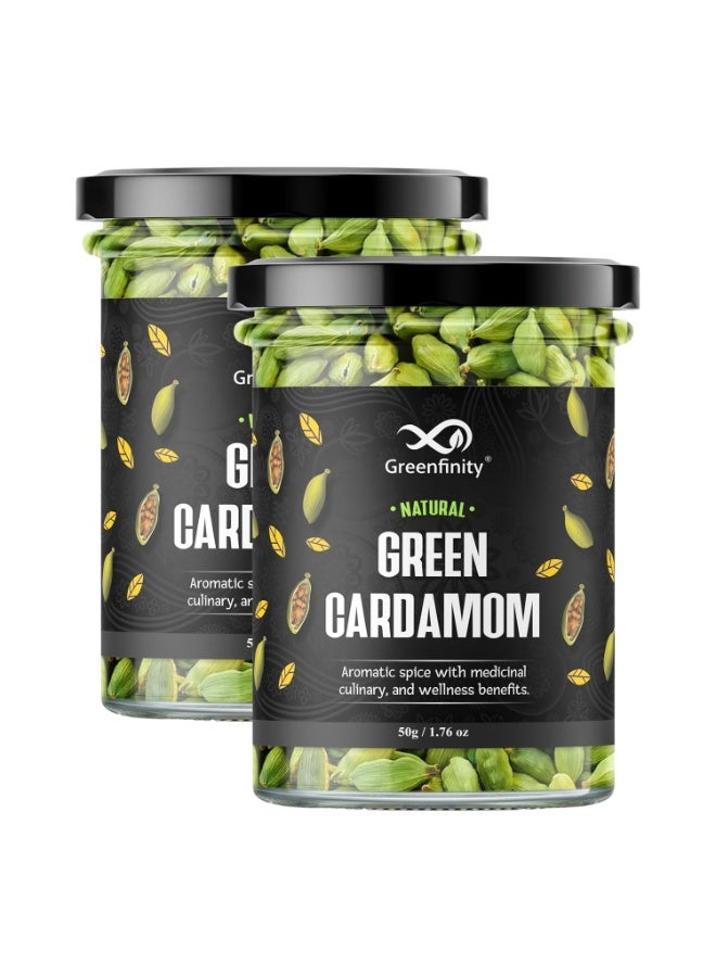 Cardamom Green Whole - 50 grams, Grade - 8mm, (Buy 1 Get 1 Free). - Image 1