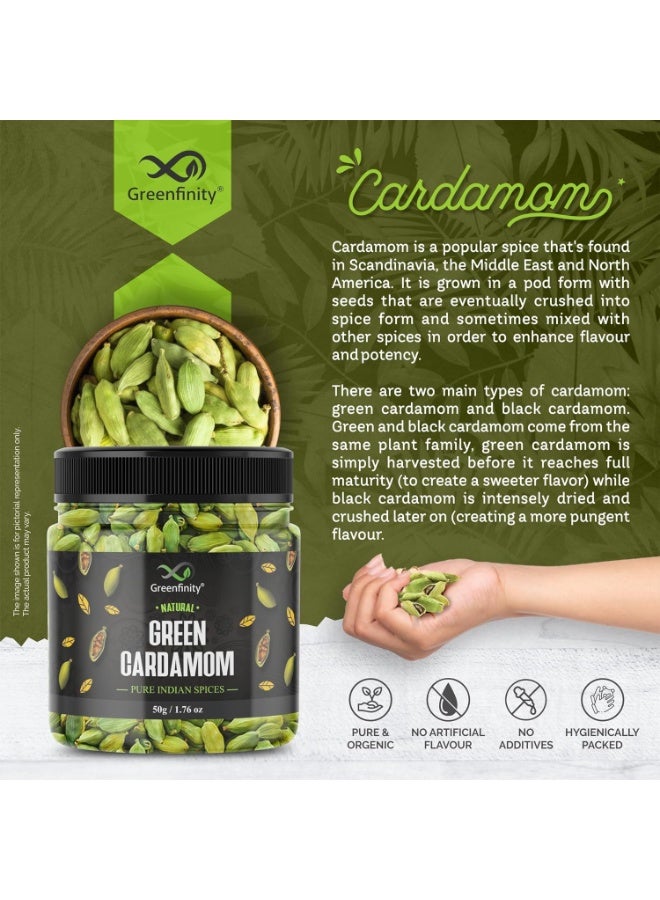 Cardamom Green Whole - 50 grams, Grade - 8mm, (Buy 1 Get 1 Free). - Image 3