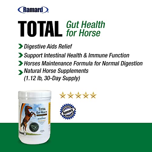 Ramard Total Gut Health Equine Digestive Support - Equine Gut Health Supplement Probiotics for Horses, Healthy Gut Vitamins, Gastric Relief, Optimum Digestive Health for Horses 1.12lb, 30-Day Supply - Image 3