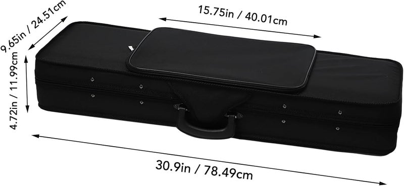 PERLMAN Full Size Violin Hard Case - Oxford Cloth Rectangle Case with Backpack Straps, Foam Lining & Accessory Pockets (4/4) - Image 4