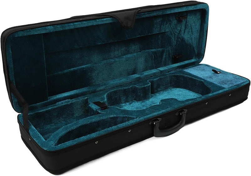 PERLMAN Full Size Violin Hard Case - Oxford Cloth Rectangle Case with Backpack Straps, Foam Lining & Accessory Pockets (4/4) - Image 2
