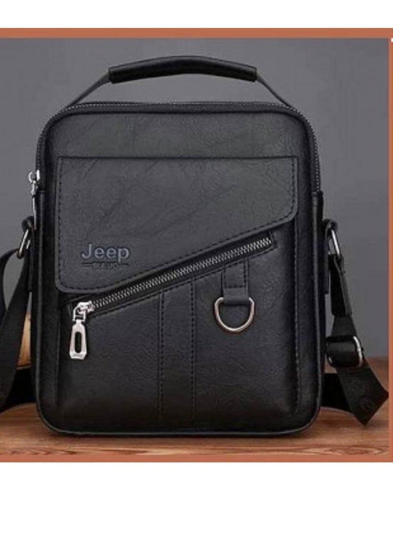 Jeep Buluo Black woven handbag with shoulder strap - Image 1