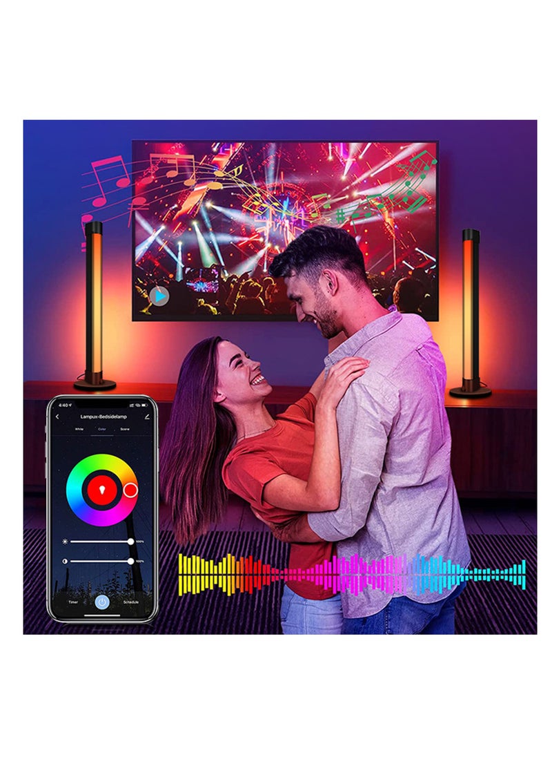 Generic - 2Pcs RGB Floor Lamp for Living Room APP Smart Music Sync Color Changing LED Lights Bedroom Colorful Decoration Lamp Soft Mood Lighting Dimmable with Remote Control Multicolor 32.5 cm - Image 1