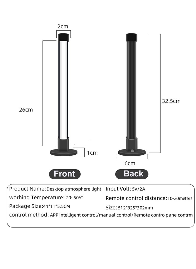 Generic - 2Pcs RGB Floor Lamp for Living Room APP Smart Music Sync Color Changing LED Lights Bedroom Colorful Decoration Lamp Soft Mood Lighting Dimmable with Remote Control Multicolor 32.5 cm - Image 1