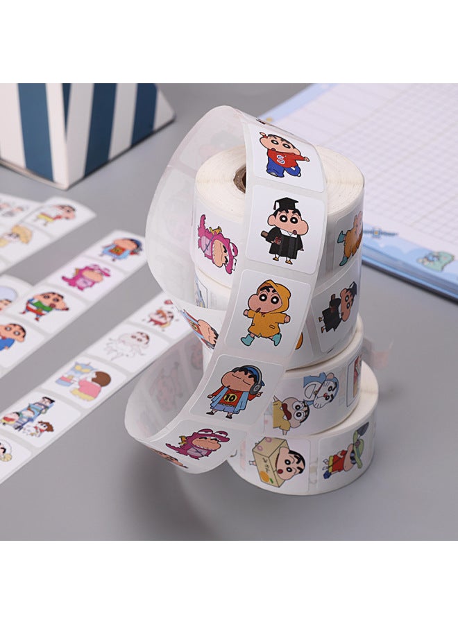 Liyuan Crayon Small New Square Sealing Stickers 500pcs/roll Coated Paper Adhesive Sticker Cartoon Children Stickers - Image 3