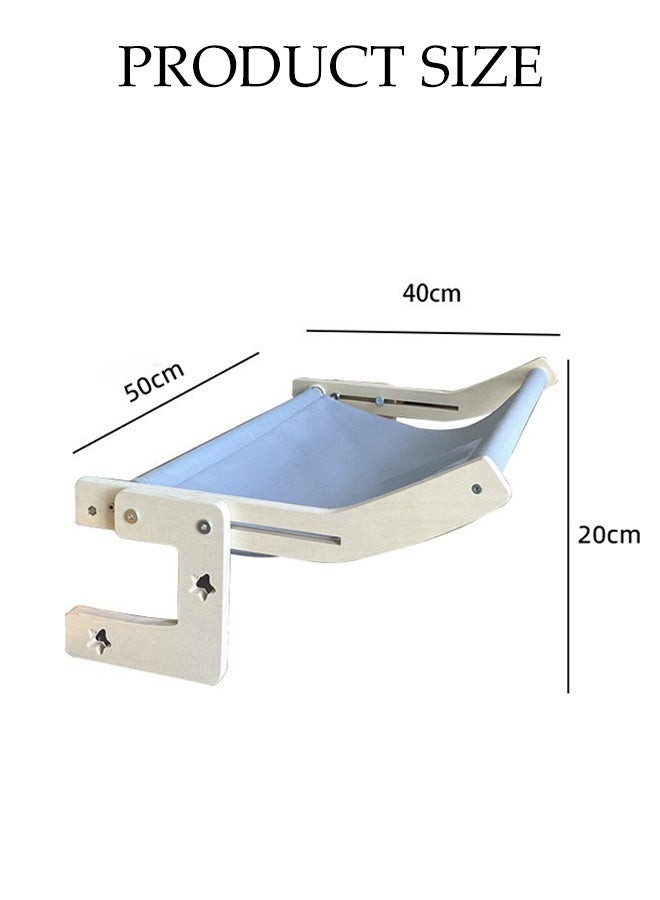 DUNISO Cat Hammock Wooden Pet Window Bed Indoor Kitty Shelf Nest Sturdy Heavy Duty Non-Drilling Non-Suction Durable Cat Hammock Window Seat Easy to Adjust Cat Bed for Windowsill, Bedside, Drawer and Cabinet - Image 4