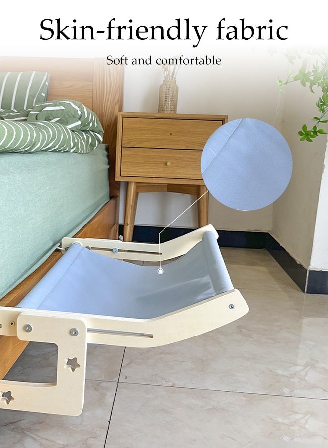 DUNISO Cat Hammock Wooden Pet Window Bed Indoor Kitty Shelf Nest Sturdy Heavy Duty Non-Drilling Non-Suction Durable Cat Hammock Window Seat Easy to Adjust Cat Bed for Windowsill, Bedside, Drawer and Cabinet - Image 2