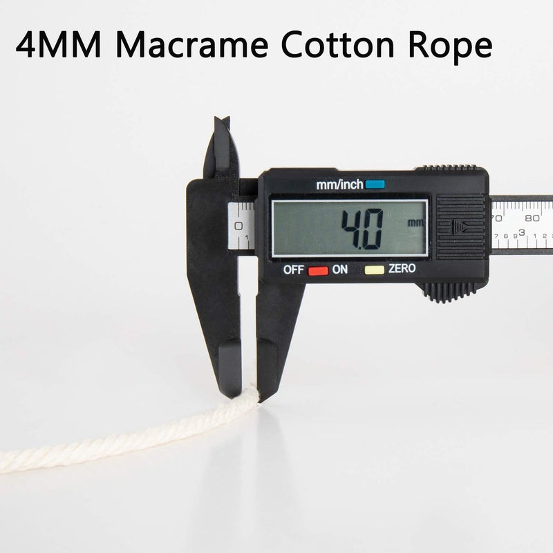 Ai-Fun AIFUN Macrame Cord 4mm x 547Yards, Natural Cotton Macrame Rope - 4 Strands Twisted Macrame Cotton Cord for Wall Hanging, Plant Hangers, Crafts, Gift Wrapping and Wedding Decorationsï¼ˆ4mmX500mï¼‰ - Image 5