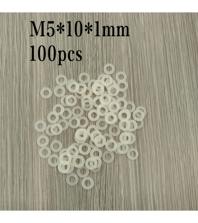 100 غسالة مسطحة من النايلون الأبيض مقاس M10x20x2 مم حشوات مانعة للتسرب للبراغي - Image 5