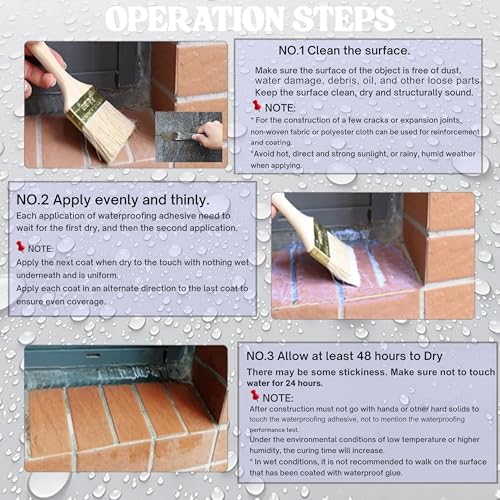 DEPRIXO Crack Seal Glue with Brush Transparent Waterproof Resin Epoxy for Roof Leakage Crack Seal Agent Roof Water Leakage Solution Water Proof Glue for Waterproofing (1 KG/LARGE PACK) by UNIDSC - Image 5