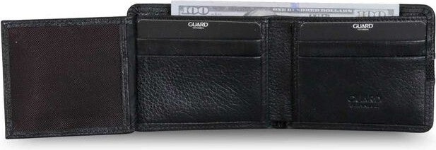 Guard Black Sport Striped Leather Men's Wallet  - Image 3