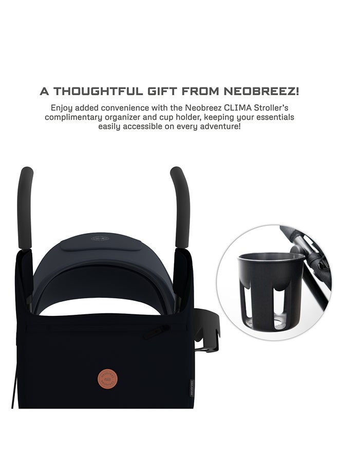 نيوبريز عربة أطفال نيوبيز كليما خفيفة الوزن وقابلة للطي للسفر، مظلة مقاومة للماء بعامل حماية  +، مناسبة من  أشهر إلى  سنوات، تتحمل حتى  كجم، ضمان  سنوات، مع حامل أكواب ومنظم صغير وحزام حمل - Image 5