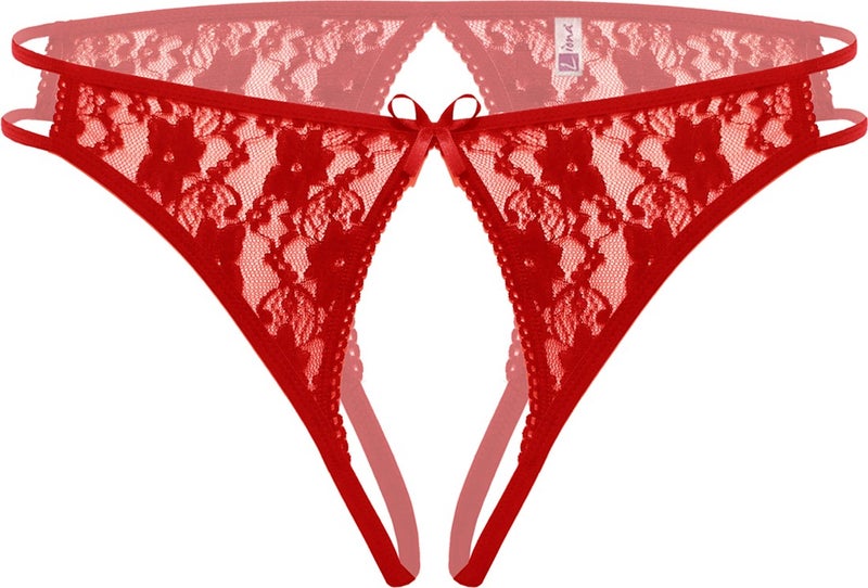 Liona Women Red Fantasy Underwear Private Area Net Open Fantasy Panties String - Image 1