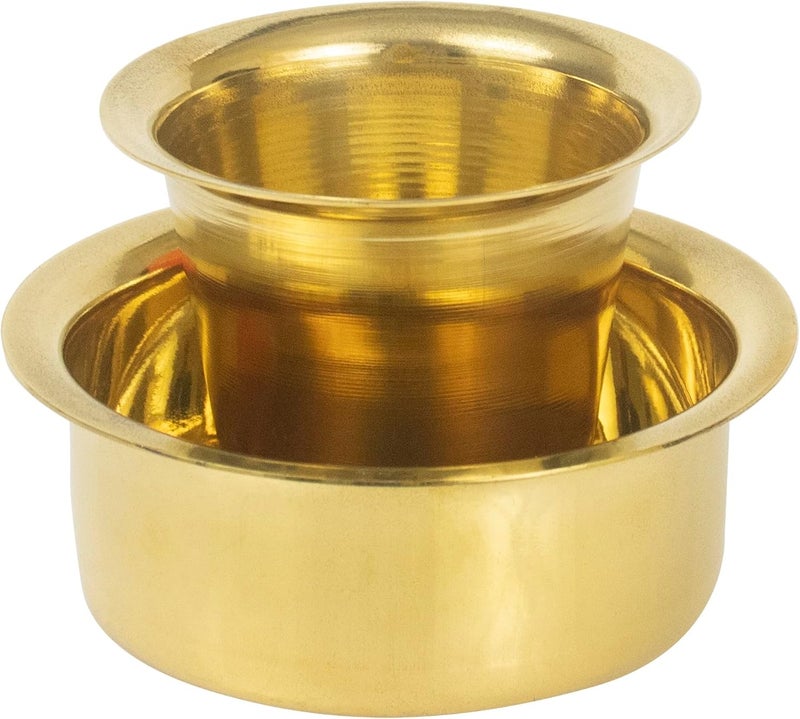 Spillbox South Indian Brass Coffee Cup and Dabra 120ML | Dabara Tumbler Set | Madrasi Filter Coffee Set | Kumbakonam Coffee Set – DABRA Set (2 Pieces) - Image 1