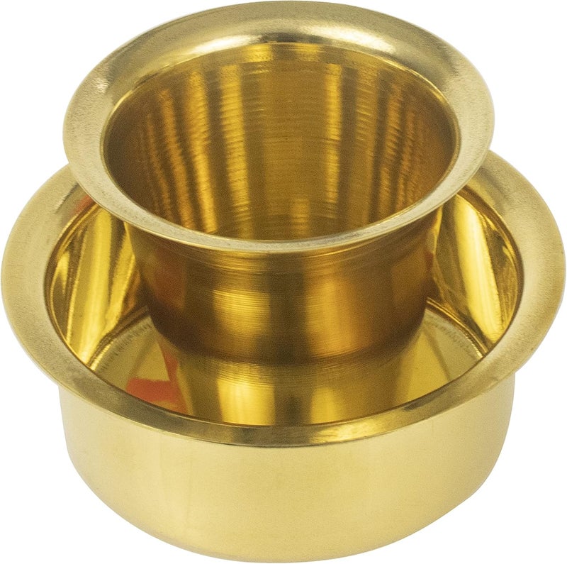 Spillbox South Indian Brass Coffee Cup and Dabra 120ML | Dabara Tumbler Set | Madrasi Filter Coffee Set | Kumbakonam Coffee Set – DABRA Set (2 Pieces) - Image 2