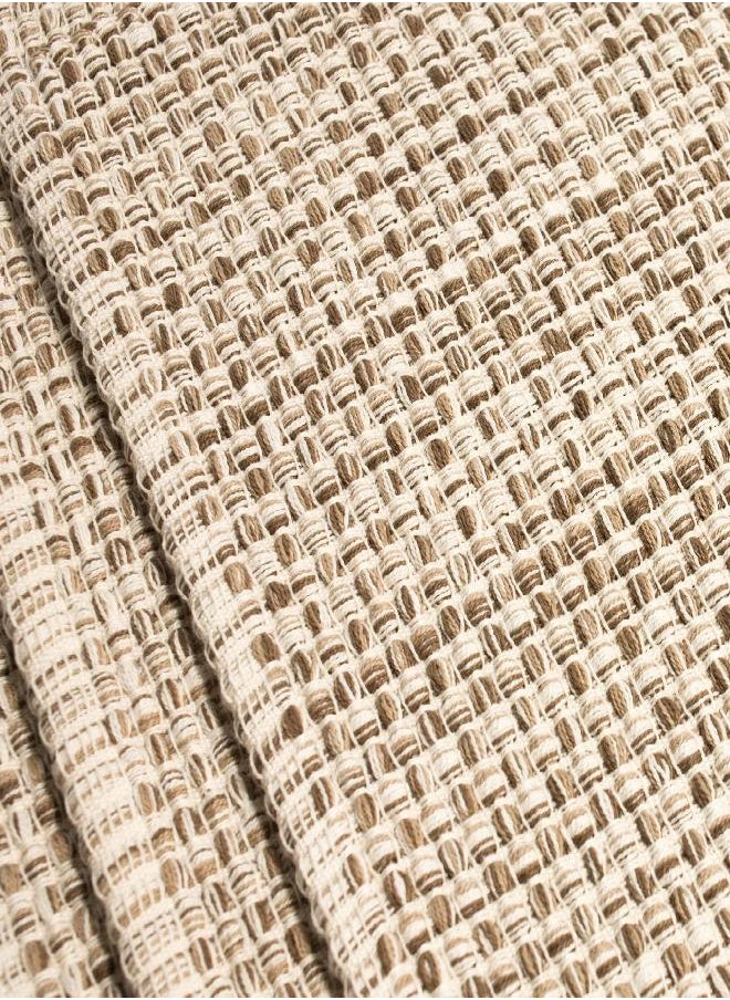 Sweet Home Collection Sweet Home Collection 100% Cotton Placemats for Dining Room Rectangle Two Tone Woven Fabric 13" x 19" Soft Durable Table Mat Set, Set of 4, Eggshell  - Image 1