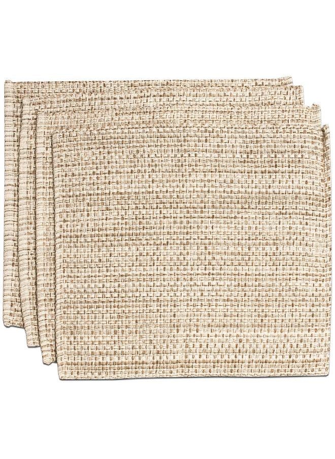 Sweet Home Collection Sweet Home Collection 100% Cotton Placemats for Dining Room Rectangle Two Tone Woven Fabric 13" x 19" Soft Durable Table Mat Set, Set of 4, Eggshell  - Image 2