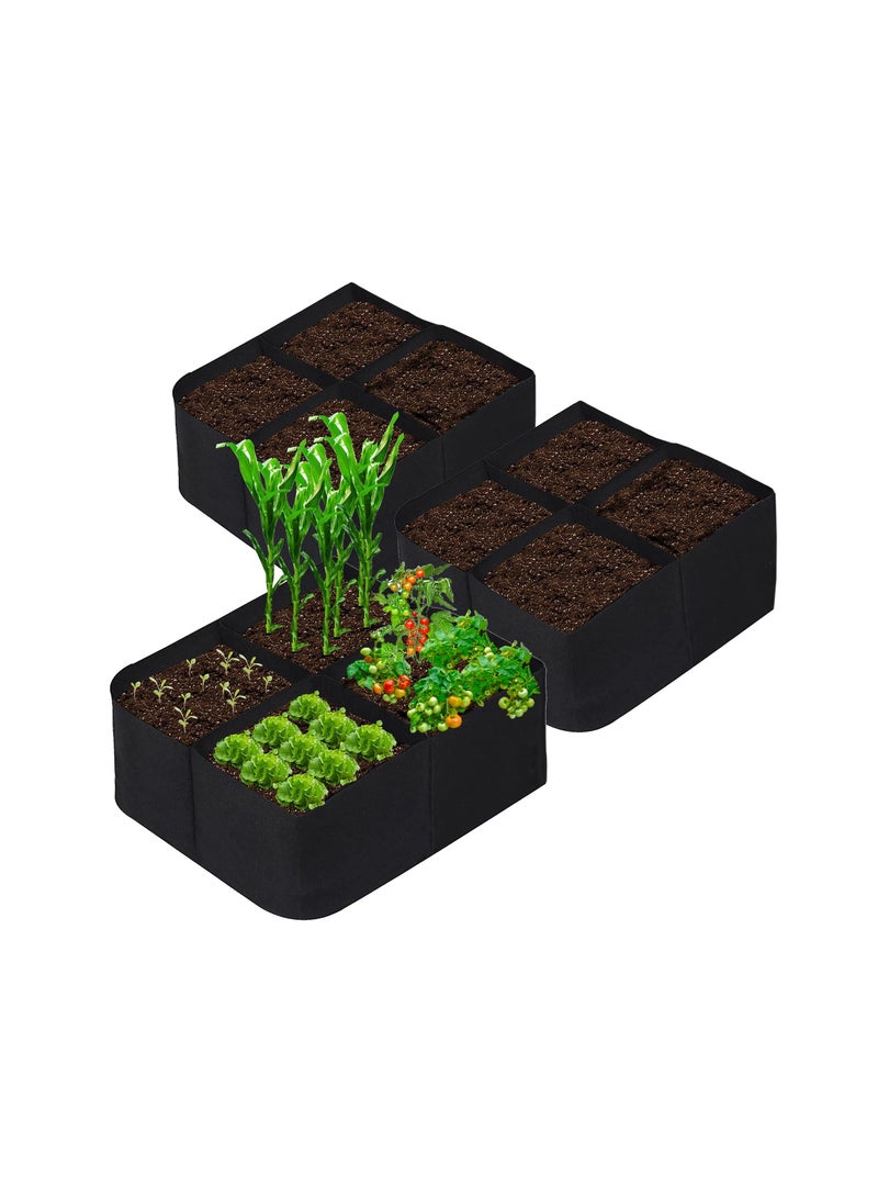 SYOSI 3 Pack Plant Grow Bags Fabric Raised Garden Beds Outdoor Breathable Vegetables Planter Bed for Growing Potatoes Flowers Square Container 24x24x12In - Image 1