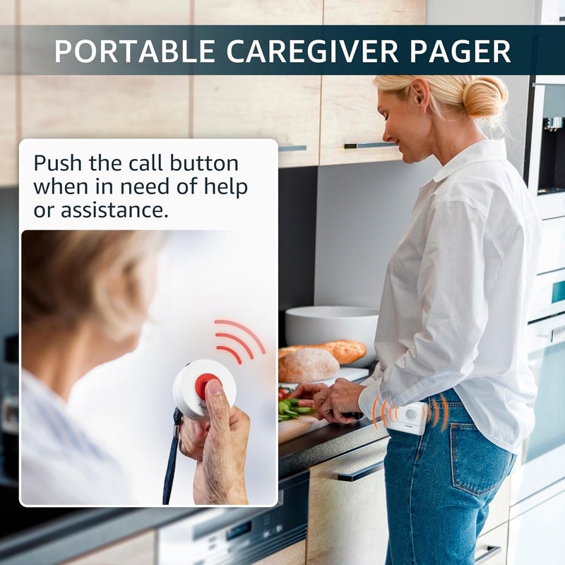 SYNLETT Caregiver Pager - Wireless Call Buttons for SOS Alert System for Elderly and Emergency Patients at Home - Image 2