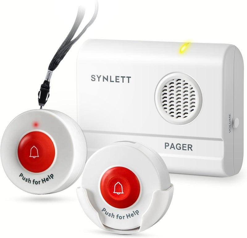 SYNLETT Caregiver Pager - Wireless Call Buttons for SOS Alert System for Elderly and Emergency Patients at Home - Image 1