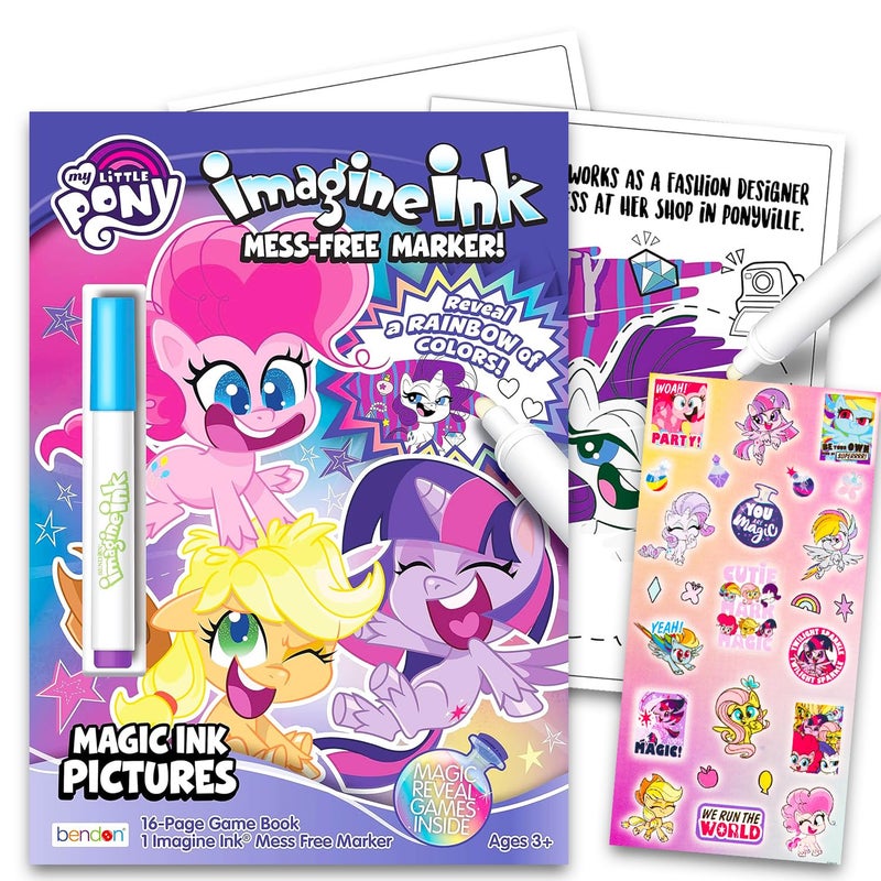 My Little Pony Imagine Ink Book Set (Includes Mess Free Marker and Stickers) - Image 1