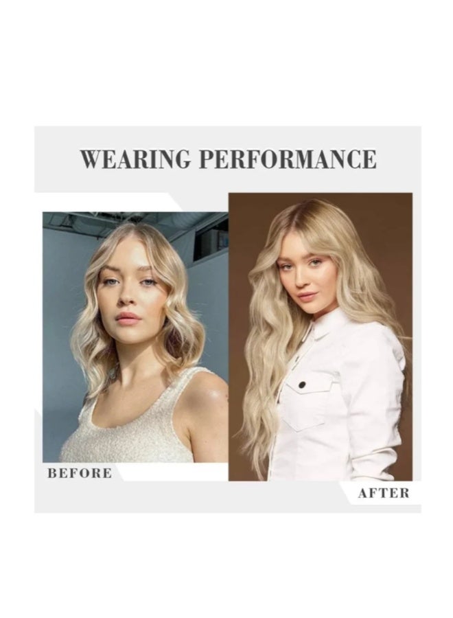 6 Pcs Clip In Hair Extensions, 22 Inches Long Wavy Invisible Clip Thick Hairpieces Soft Full Head Synthetic Fiber for Women Daily Use (Black) - Image 3