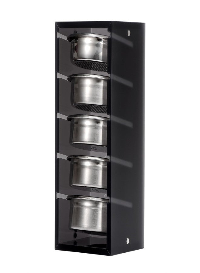 Normcore 58mm Portafilter Basket Storage Holder, Holds 5 Espresso Filter Basket Rack Acrylic Stand for 58mm Portafilter Baskets, Frosted Black - Image 3