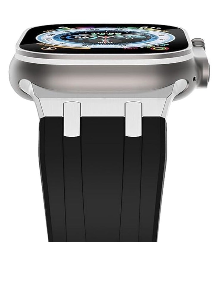 لساعة Apple Watch مقاس 44/45 مم، سوار رياضي خارجي للرجال لسلسلة Nike+ Sports Edition باللون الأسود - Image 3