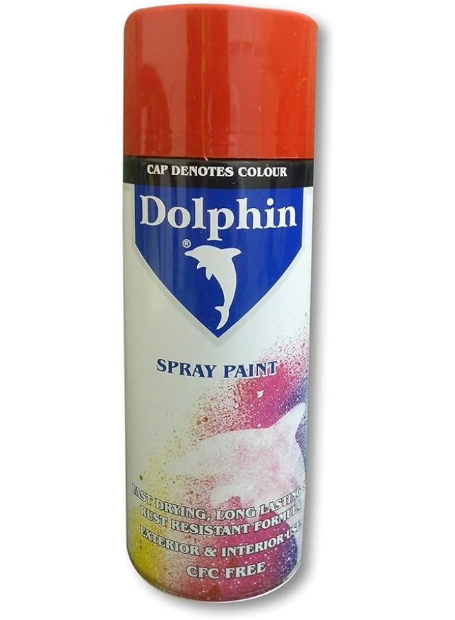 Spray Paint Red Dolphin Glossy Color DIY Home Industrial Garage Automobiles Use 400 ml Fast Drying All Weather Resistance