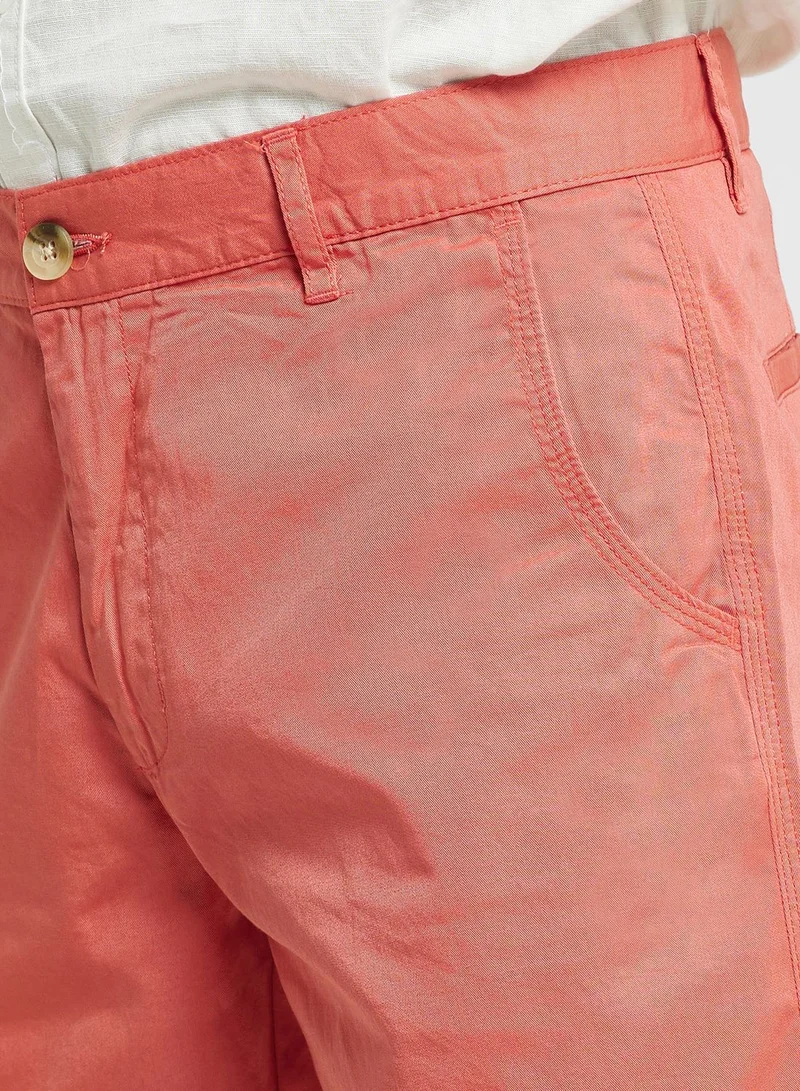 توماس سكوت Thomas Scott Men Mid-Rise Slim Fit Cotton Chino Shorts