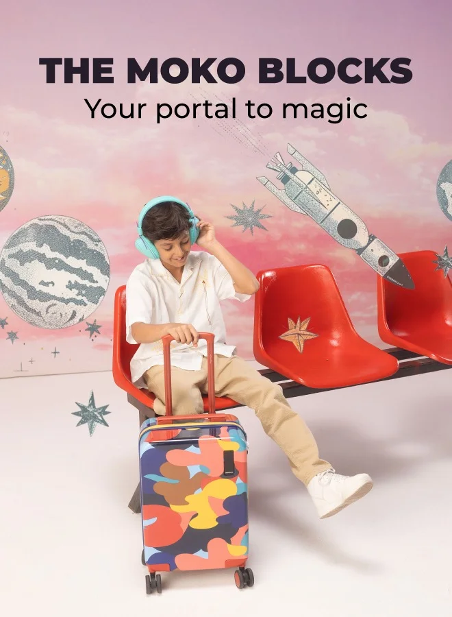 Mokobara Paintball The Moko Blocks Unbreakable Polycarbonate Extra Light Weight Kids Luggage | Hard Trolley Suitcase for Kids (38 cms (7-12 Years)  | Best Price UAE