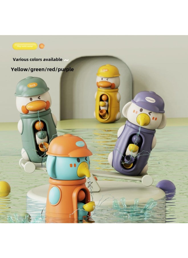 Generic - Children's Internet Popular Same Summer Bathing Toy Water Duck Elephant Swivel Water Truck Sucker Swivel Music Boys And Girls-Color:Moe Duck Water Car [cherry Red] Color Box - Image 1