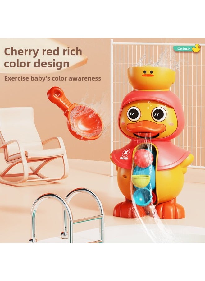 Generic - Children's Internet Popular Same Summer Bathing Toy Water Duck Elephant Swivel Water Truck Sucker Swivel Music Boys And Girls-Color:Moe Duck Water Car [cherry Red] Color Box - Image 1