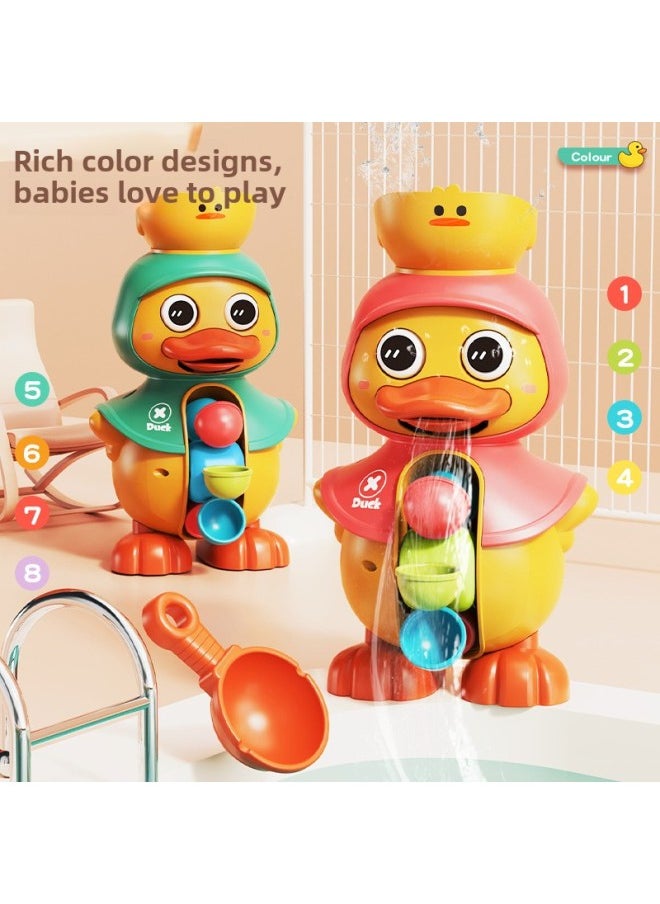 Generic - Children's Internet Popular Same Summer Bathing Toy Water Duck Elephant Swivel Water Truck Sucker Swivel Music Boys And Girls-Color:Moe Duck Water Car [cherry Red] Color Box - Image 1