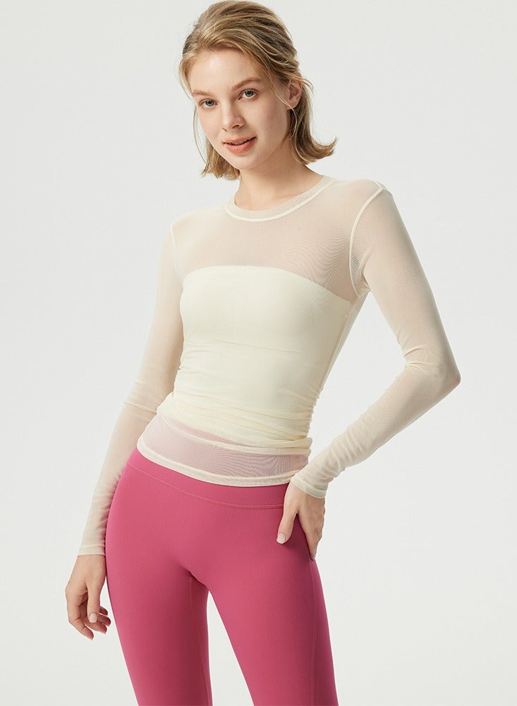 Two Pieces Of Mesh Sports High Elasticity Breathable Yoga Clothes For Women's Vacation - Image 2