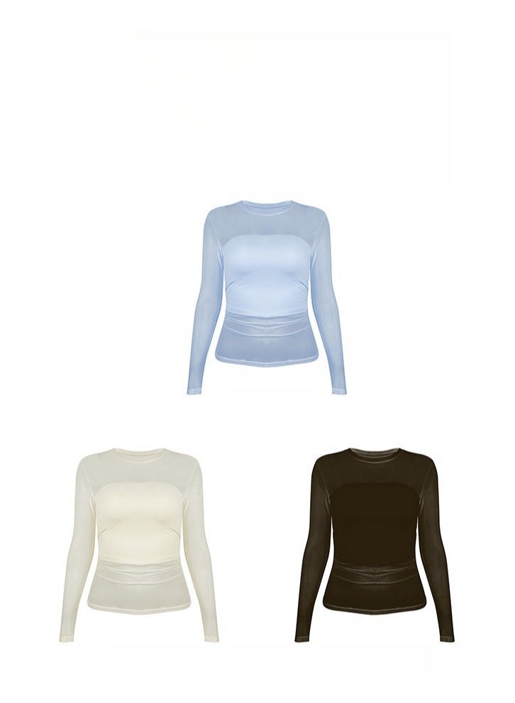 Two Pieces Of Mesh Sports High Elasticity Breathable Yoga Clothes For Women's Vacation - Image 4