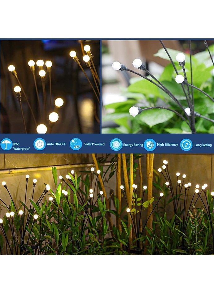 YZMA GLOBAL Upgraded Waterproof LED Solar Lights Outdoor - Swaying Solar Garden Lights, Firefly Lights with Highly Flexible Copper Wires, Yard Pathway Christmas Landscape Stake Lights, 2 Packs  - Image 4