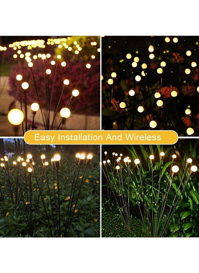 YZMA GLOBAL Upgraded Waterproof LED Solar Lights Outdoor - Swaying Solar Garden Lights, Firefly Lights with Highly Flexible Copper Wires, Yard Pathway Christmas Landscape Stake Lights, 2 Packs  - Image 5