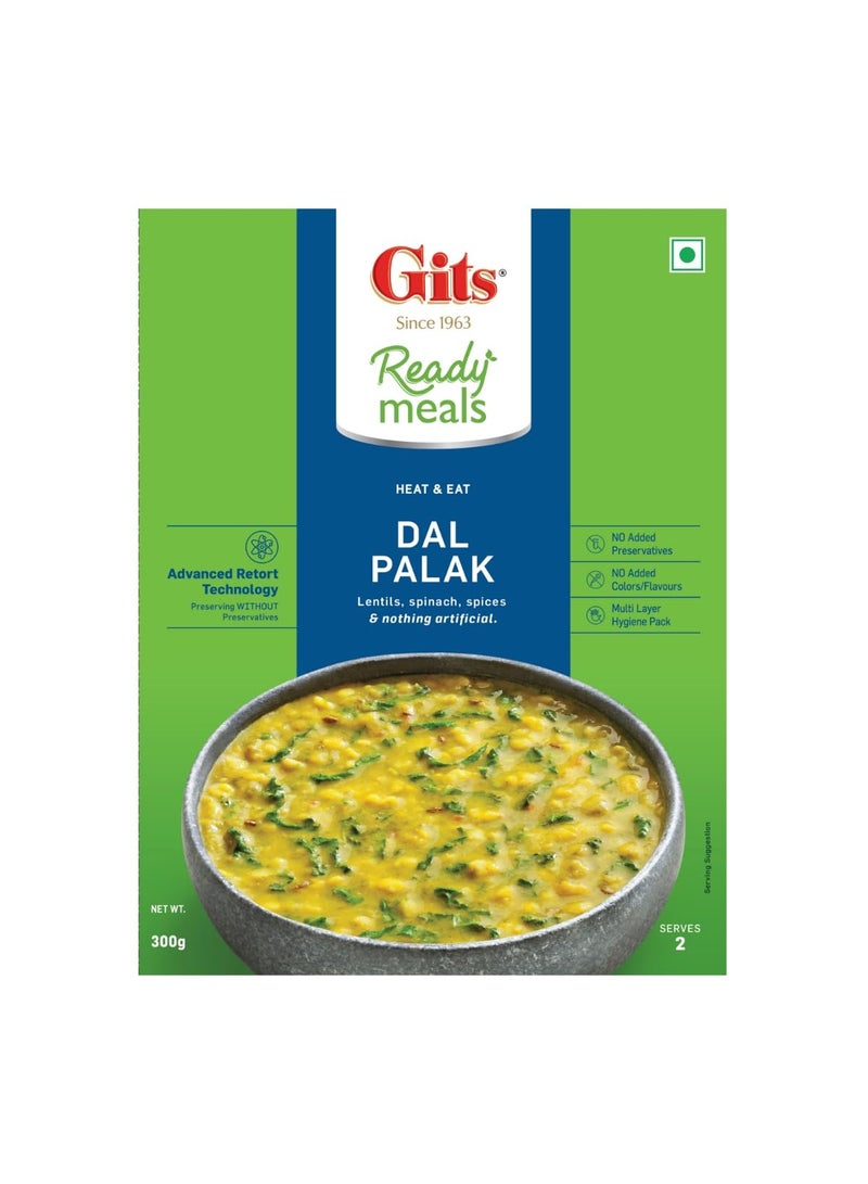 Gits Dal Palak Ready to Eat, Pure Veg, Microwaveable, 300g - Image 1