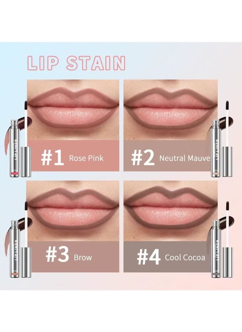 lakerain Lip Tint Peel Off Lip Liner Tattoo Waterproof Long Lasting Matte Non-Stick Cup Lip Tint  Red Contour Lips MakeUp (Rose pink)  - Image 4