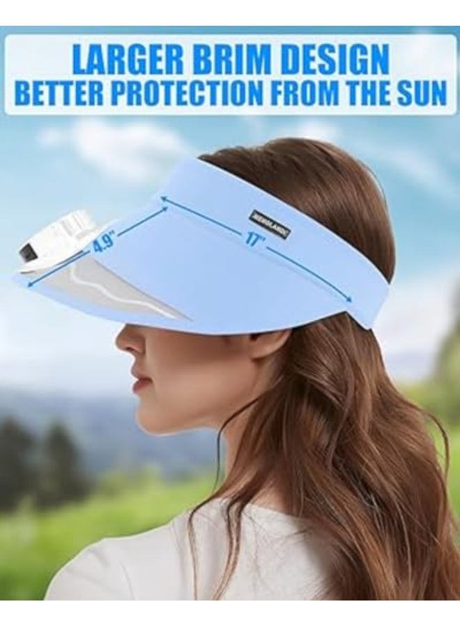 Solar Fan Hat, Sun Visor Hats with Fan, Men and Women Solar Powered Fan Hat, 5 Levels of Fan Speed, 5-10 H Work, Solar and Fan Hat for Fishing, Portable Fan Hat Adjustable Visor for Women - Image 4