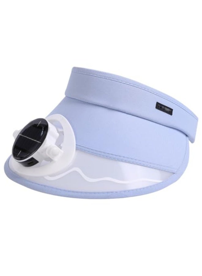 Solar Fan Hat, Sun Visor Hats with Fan, Men and Women Solar Powered Fan Hat, 5 Levels of Fan Speed, 5-10 H Work, Solar and Fan Hat for Fishing, Portable Fan Hat Adjustable Visor for Women - Image 1