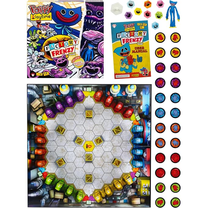 MOOSE Poppy Playtime Factory Frenzy Game, Exclusive Huggy Wuggy Attacking Mover Spins, Points and Chases Players Around The Board. Use Your Wits As You Grab Toys and Try to Escape, for 2-6 Players Aged 9+ - Image 3