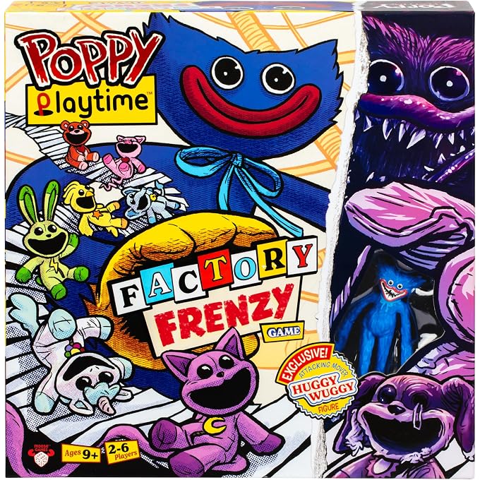 MOOSE Poppy Playtime Factory Frenzy Game, Exclusive Huggy Wuggy Attacking Mover Spins, Points and Chases Players Around The Board. Use Your Wits As You Grab Toys and Try to Escape, for 2-6 Players Aged 9+ - Image 2