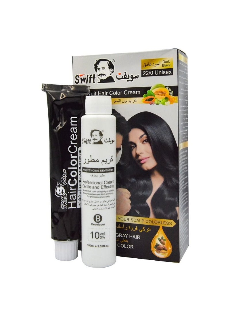 Swift Mix Fruit Hair Color Cream Dark Black 22/0  - Image 1