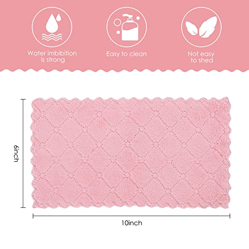 Rachan 11Pack Kitchen Dish Cloths, Reusable Dish Towels, Nonstick Oil Washable Fast Drying, Super Absorbent Coral Velvet Cleaning Cloths for Mom from Daughter Son(Green-grey10 x 6") - Image 2