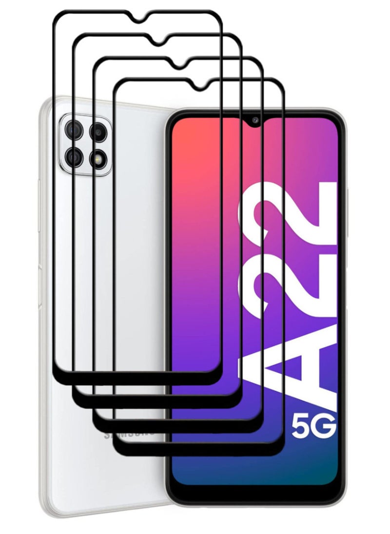 ACLIX 4 Pieces Antistatic ESD Dustproof Premium Quality High Definition Tempered Glass Screen Protector Designed For Samsung Galaxy A22 5G - Image 1