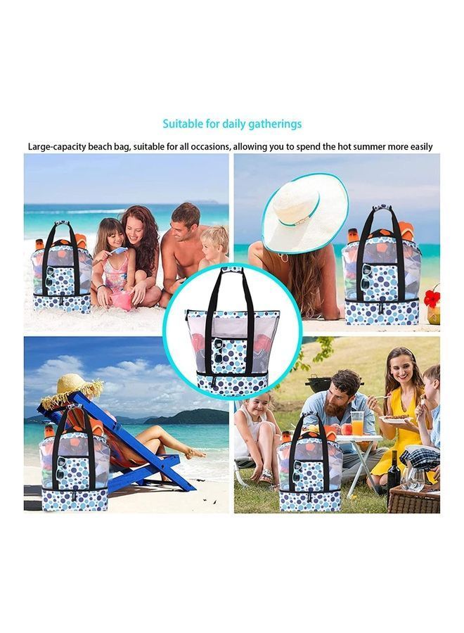 NIBEMINENT Mesh Beach and Picnic Tote Bag with Insulated Compartment - Image 3