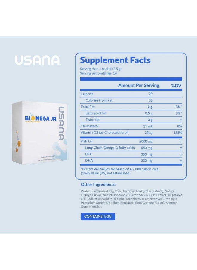 USANA BiOmega Jr. Fish Oil Supplement with Omega 3 Fatty Acids for Kids 4+ - 14 Packets - pzsku/Z55C3B86384C407EC9BB6Z/45/_/1735908081/1052391e-2c8e-45d5-acdf-bb4e052ce044