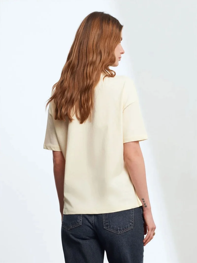 ديلفين DILVIN Women's Cotton Crew Neck T-Shirt